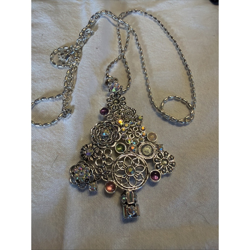 Vntg Retired Premier Christmas Tree Reversible ABCrystals 36"W/4"Extension Chain - Picture 1 of 6